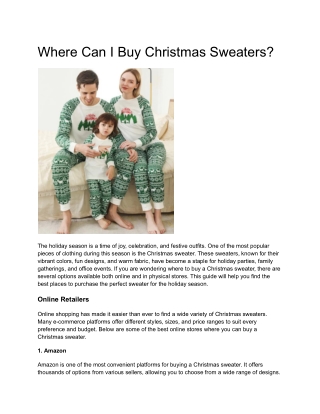 Where Can I Buy Christmas Sweaters?