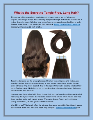 What’s the Secret to Tangle-Free, Long Hair