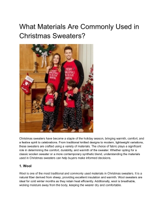 What Materials Are Commonly Used in Christmas Sweaters?