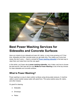 Post 21 - Best Power Washing Services for Sidewalks and Concrete Surfaces