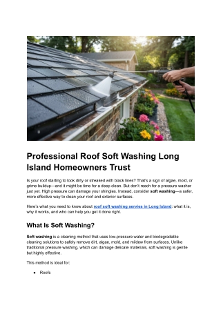 Post 17 - Professional Roof Soft Washing Long Island Homeowners Trust