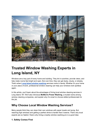 Post 22 - Trusted Window Washing Experts in Long Island, NY