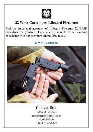 22 Wmr Cartridges |Lifecard Firearms