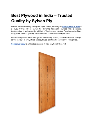 Best Plywood in India – Trusted Quality by Sylvan Ply (1)