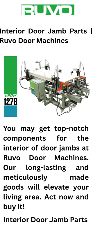 Interior Door Jamb Parts  Ruvo Door Machines