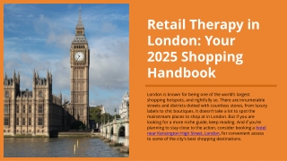 Retail Therapy in London Your 2025 Shopping Handbook