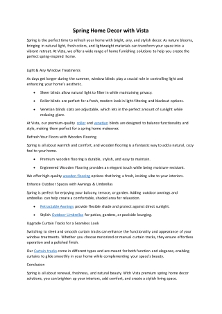 Spring Home Decor with Vista