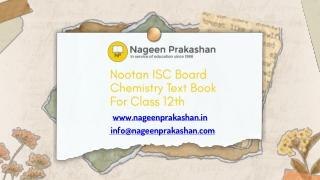 Nootan ISC Chemistry Text Book For Class 12th