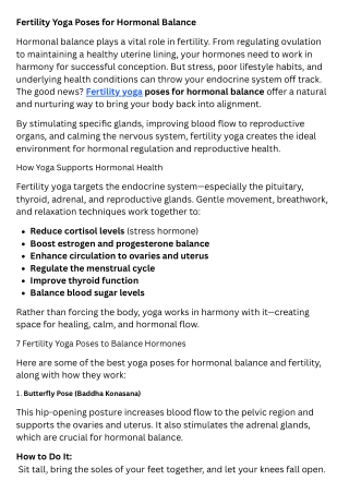 Fertility Yoga