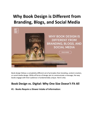 Why Book Design is Different from Branding, Blogs, and Social Media - Uhibbook