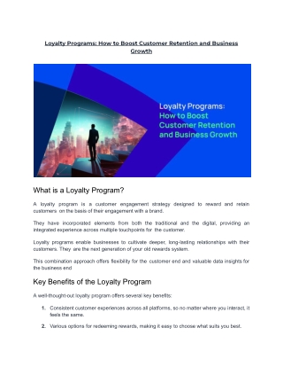 _Loyalty Programs_ How to Boost Customer Retention and Business Growth