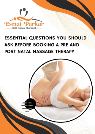 Essential Questions You Should Ask Before Booking A Pre And Post Natal Massage Therapy