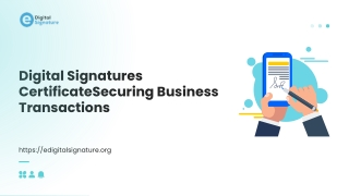 Digital Signatures Certificate