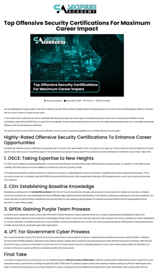 Top Offensive Security Certifications For Maximum Career Impact