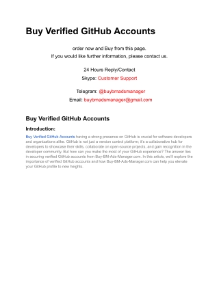 Buy Verified GitHub Accounts