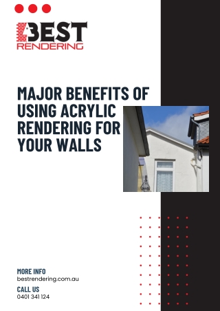 Major Benefits of Using Acrylic Rendering For Your Walls