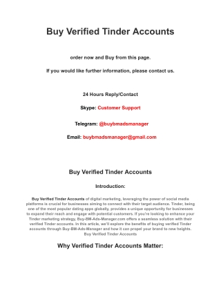 Buy Verified Tinder Accounts