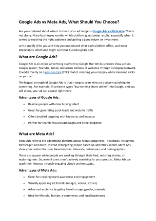 Google Ads vs Meta Ads services in Hyderabad