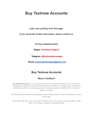 Buy Textnow Accounts