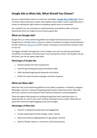 Google Ads vs Meta Ads