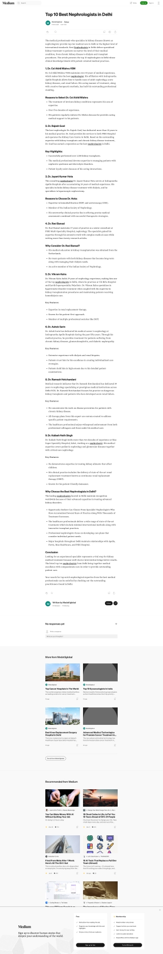 Best Nephrologists in Delhi