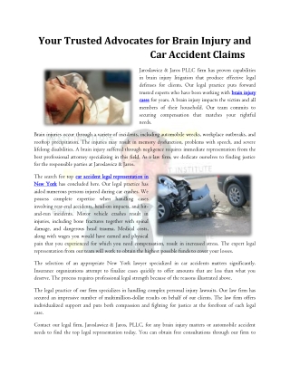 Your Trusted Advocates for Brain Injury and Car Accident Claims