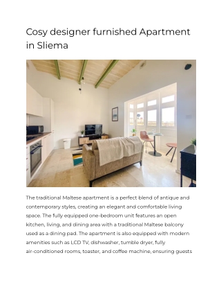 Cosy designer furnished Apartment in Sliema