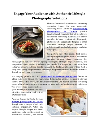 Engage Your Audience with Authentic Lifestyle Photography Solutions
