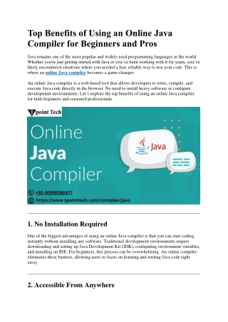 Top Benefits of Using an Online Java Compiler for Beginners and Pros