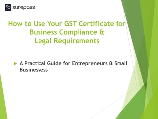 How to Use Your GST Certificate for Business Compliance & Legal Requirements