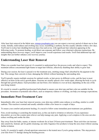 Laser Hair Removal Bikini Area Recovery Time