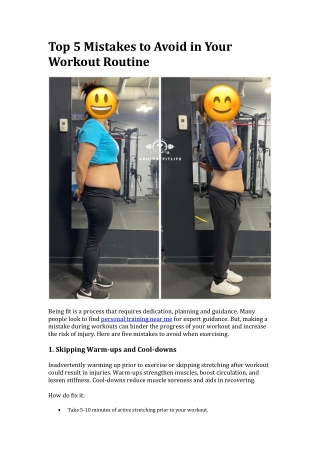 Top 5 Mistakes to Avoid in Your Workout Routine