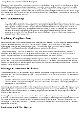 Top Difficulties in Urban Gas Network Expansion