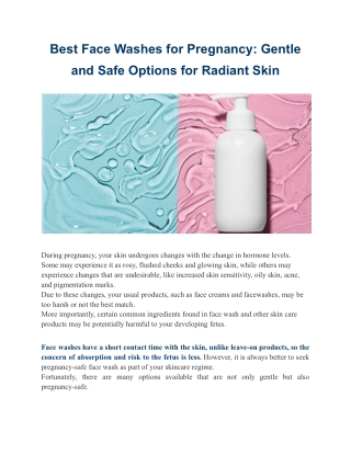 Best Face Washes for Pregnancy: Gentle and Safe Options for Radiant Skin