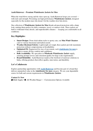 Windcheater Jackets for Men