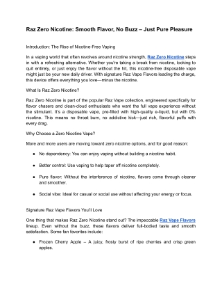 Raz Zero Nicotine