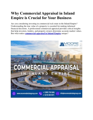 Why Commercial Appraisal in Inland Empire is Crucial for Your Business