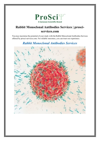 Rabbit Monoclonal Antibodies Services prosci-services.com