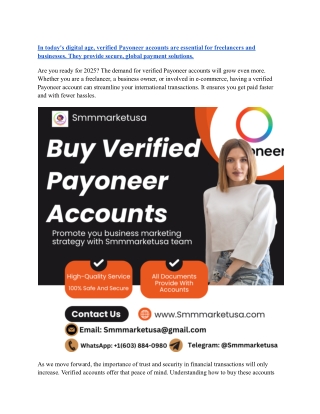 Everything You Need to Know AboutBuy Verified Payoneer Accounts