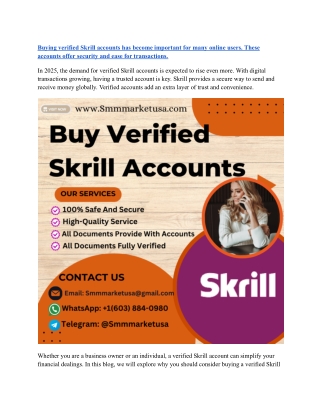 How to Safely Buy and Use Verified Skrill Accounts in the USA