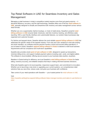 Top Retail Software in UAE for Seamless Inventory and Sales Management