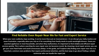 Find Reliable Oven Repair Near Me for Fast