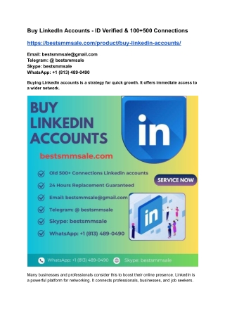 Buy LinkedIn Accounts - ID Verified & 100 500 Connections