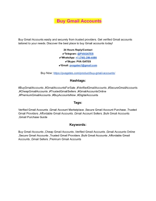 Why should you buy Gmail accounts?
