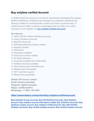 Step-by-Step Guide to Buy Verified OnlyFans Account Online