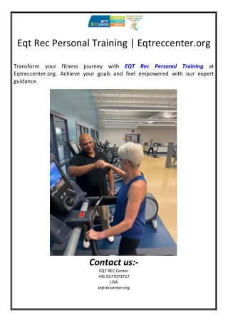 Eqt Rec Personal Training | Eqtreccenter.org
