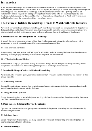 The Future of Kitchen Remodeling: Trends to Watch with Yolo Interiors