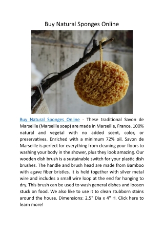 Buy Natural Sponges Online