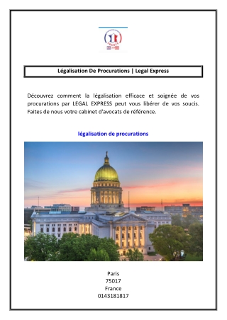 Légalisation De Procurations Legal Express