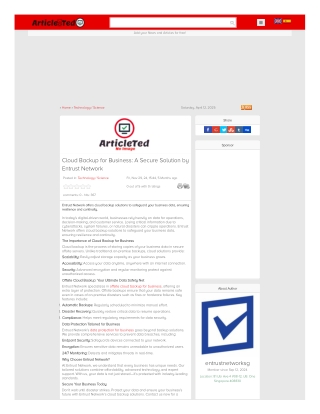 Cloud Backup for Business - A Secure Solution by Entrust Network